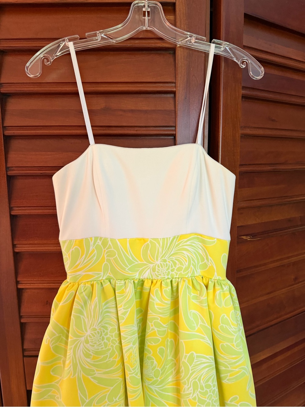 Aidan Mattox White & Yellow Floral Maxi Dress